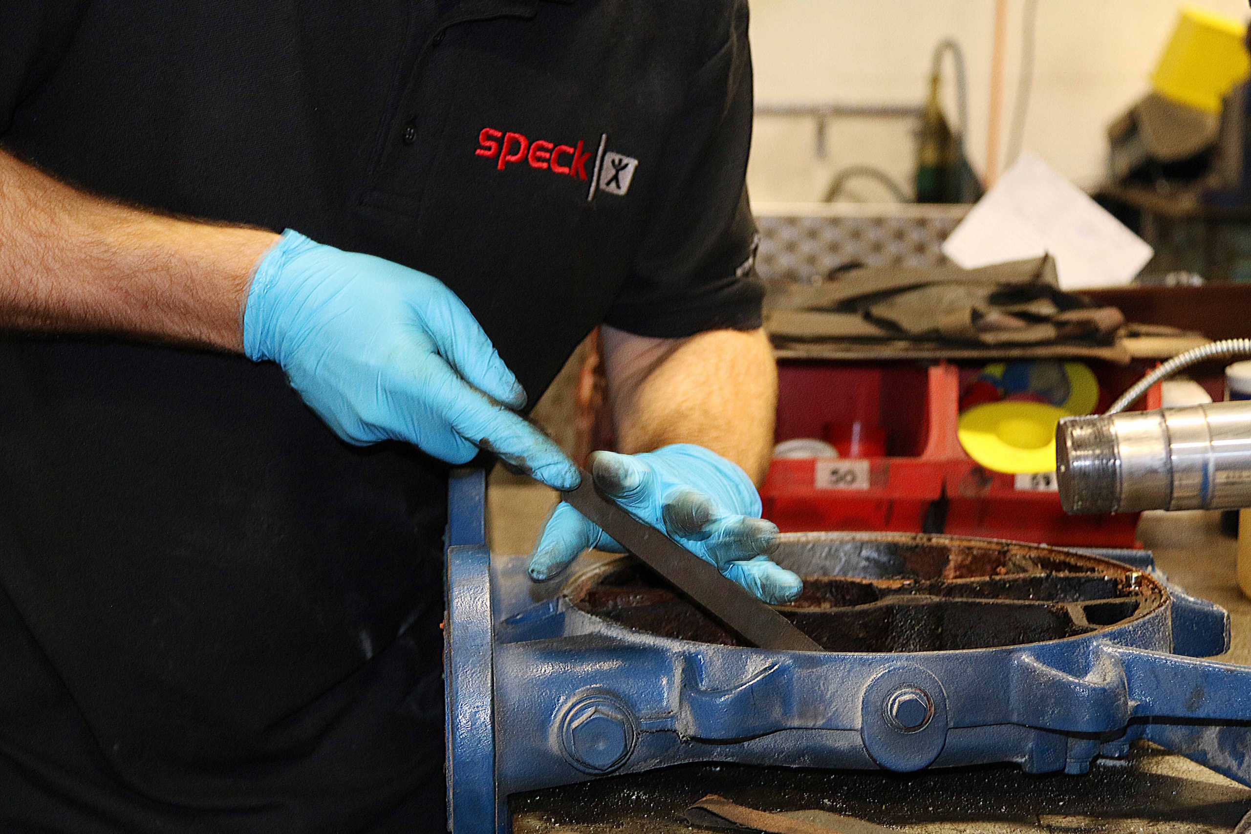 Hands on repairing Speck pump part